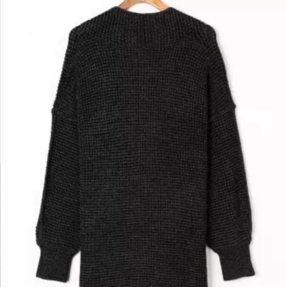 1 XL left 😊New Black Plaid Knitted Long Open Front Cardigan💔clearance price - Picture 6 of 16